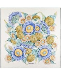 Ferragamo - Sunflower Print Silk Scarf - Lyst