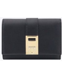 Ferragamo - Hug Compact Two-Tone Wallet - Lyst
