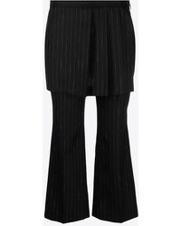 MSGM - Pinstripe Pants With Skirt Overlay - Lyst