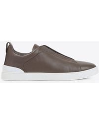 ZEGNA - Triple Stitch Low-Top Sneakers - Lyst