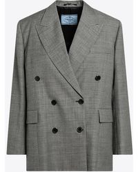 Prada - Double-Breasted Wool Blazer - Lyst