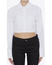Alexander Wang - Cropped Structured Long-Sleeved Shirt - Lyst