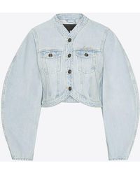 ROTATE BIRGER CHRISTENSEN - Round Sleeve Denim Jacket - Lyst