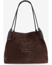 Etro - Small Libra Braided Suede Shoulder Bag - Lyst