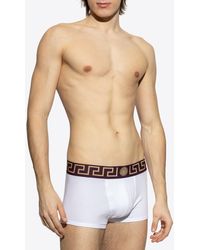 Versace - Greca Border Elastic Waistband Trunks - Lyst