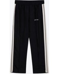 Palm Angels - Logo Print Linen Track Pants - Lyst