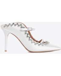 Malone Souliers - Gala 85 Crystal-Embellished Satin Mules - Lyst