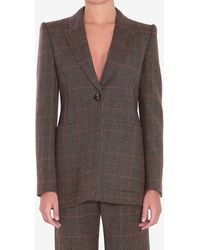 Chloé - Checked Wool Tailored Jacket - Lyst