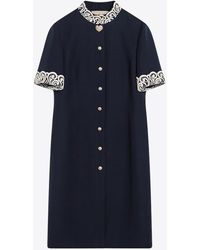 Valentino - Macramé-Trimmed Wool Silk Dress - Lyst