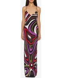 PUCCI - Marmo Print Maxi Silk Dress - Lyst
