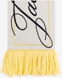 Jacquemus - Logo Print Fringe Wool Scarf - Lyst
