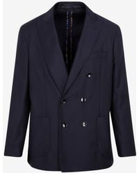 Etro - Double-Breasted Pinstripe Blazer - Lyst