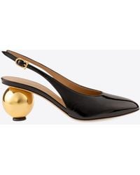 Ferragamo - Tessie 70 Spherical Heel Leather Slingback Pumps - Lyst