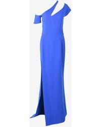 Mugler - Asymmetric Neck Column Gown With Slit - Lyst