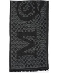 McQueen - Maxi Logo Skull Print Wool Scarf - Lyst