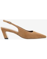 Stuart Weitzman - Stassi 50 Slingback Suede Pumps - Lyst