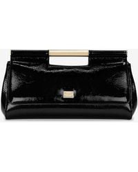 Dolce & Gabbana - Large Sicily Patent Leather Clutch Bags - Lyst