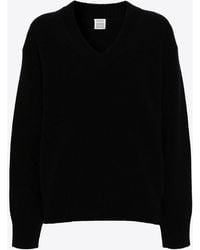 Totême - V-Neck Wool Blend Sweater - Lyst