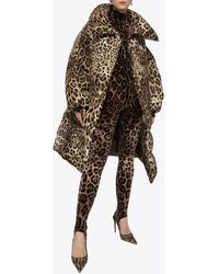 Dolce & Gabbana - Leopard Print High-Neck Jumpsuit - Lyst
