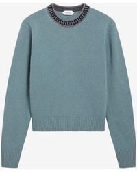 Versace - Greca Knitted Wool And Cashmere Sweater - Lyst