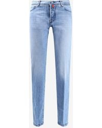 Kiton - Logo Patch Washed Denim Pants - Lyst