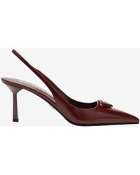 Prada - 75 Brushed Leather Slingback Pumps - Lyst