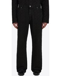 Ferragamo - Monogram Jacquard Straight-Leg Jeans - Lyst
