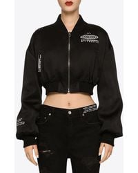 Dolce & Gabbana - Logo Print Cropped Jacket - Lyst