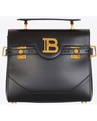 Balmain - B-Buzz 23 Smooth Leather Top Handle Bag - Lyst