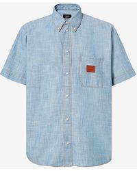 Fendi - Cotton Shirt With Denim Effect - Lyst