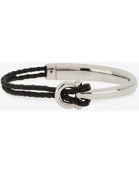 Ferragamo - Gancini Braided Leather Bracelet - Lyst