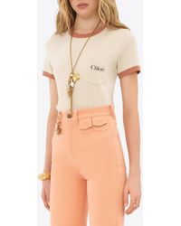 Chloé - Logo Print Short Sleeved T-Shirt - Lyst