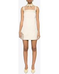 Elisabetta Franchi - Tulle Yoke Duchesse Satin Mini Dress - Lyst