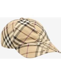 Burberry - Check Baseball Hat - Lyst