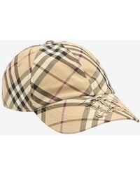 Burberry - Check Baseball Hat - Lyst