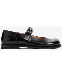 Loewe - Leather Campo Mary Jane Flats - Lyst