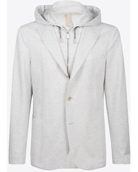 Eleventy - Single-Breasted Hooded Jacket - Lyst