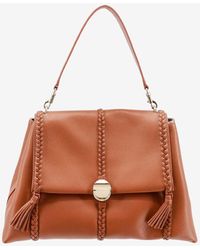 Chloé - Large Penelope Grained Leather Top Handle Bag - Lyst