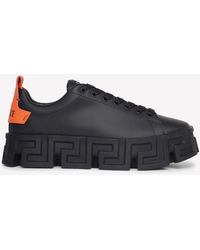 Versace - Greca Labyrinth Leather Low-Top Sneakers - Lyst