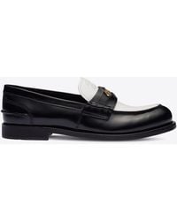Miu Miu - Two-Tone Leather Penny Loafers - Lyst