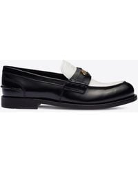 Miu Miu - Two-Tone Leather Penny Loafers - Lyst