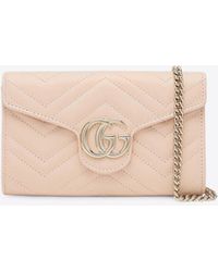 Gucci - Gg Marmont Quilted Leather Chain Clutch - Lyst