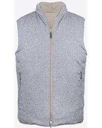 Eleventy - Reversible Suede Zip-Up Vest - Lyst
