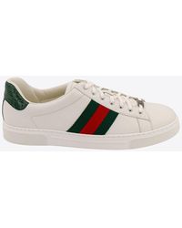 Gucci - Ace Leather Low-Top Sneakers - Lyst