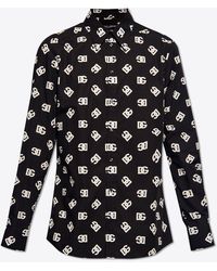 Dolce & Gabbana - All-Over Dg Print Long-Sleeved Shirt - Lyst