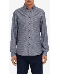 Ferragamo - Monogram Long-Sleeved Shirt - Lyst