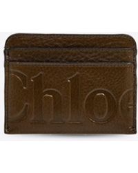 Chloé - Logo Embossed Leather Cardholder - Lyst