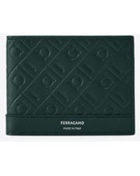 Ferragamo - Embossed Monogram Leather Bi-Fold Wallet - Lyst