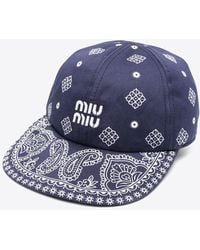 Miu Miu - Bandana Print Baseball Cap - Lyst