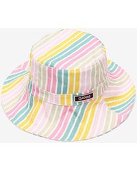 Ganni - Striped Bucket Hat - Lyst